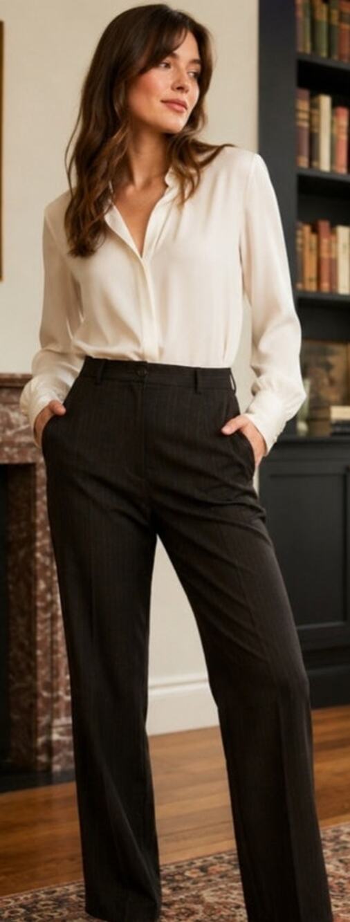 Vintage 90s High Waisted Trousers, Brown with Lime Green Pinstripes, Paper Tag